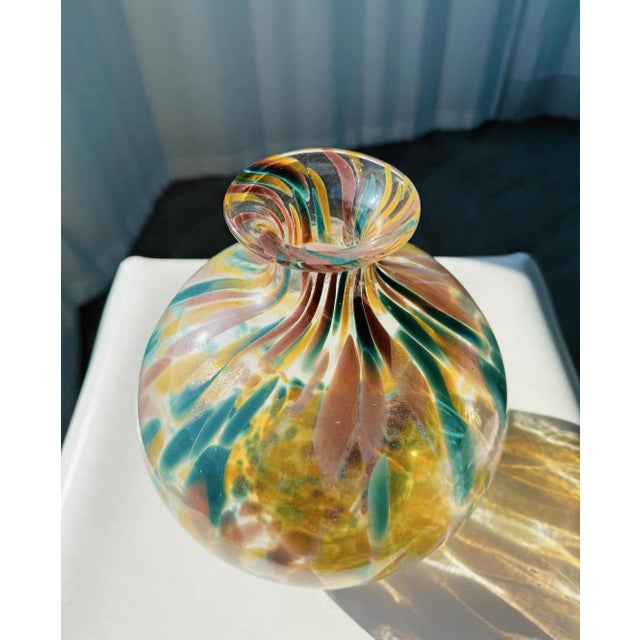 Modern Late 20th Century Colored Glazed Enamel Vase For Sale - Image 3 of 8