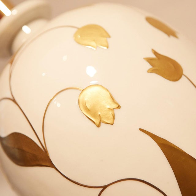 Gold Porcelain Table Lamp by Giulia Mangani, Italy For Sale - Image 8 of 11