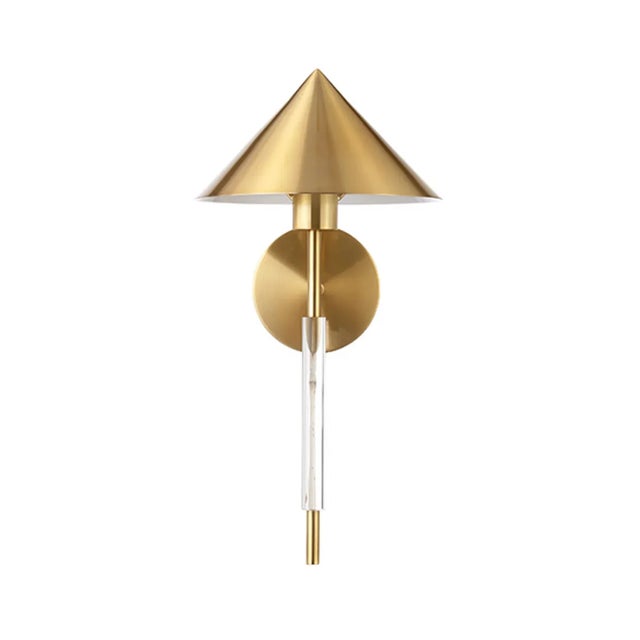 2020s Matthew Izzo Home - Talong Antique Brass and Acrylic Pole Wall Sconce For Sale - Image 5 of 5