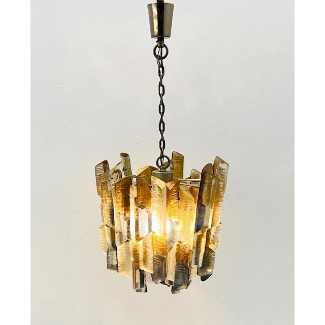 Ice Glass Chandelier by J.T. Kalmar, 1960s For Sale - Image 4 of 6