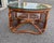Franco Albini 1970s Italian Mid Century Rattan and Glass Coffee Side Table For Sale - Image 4 of 12