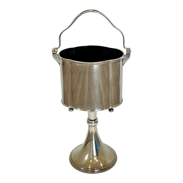 1980s Silver Plate Champagne Wine Bucket Multi Bottle With Stand For Sale