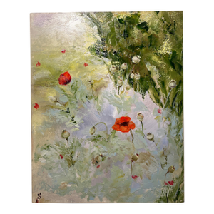 Original Oil on Board "Poppy Field" Painting by Ukrainian Artist Svitlana Shapovalova