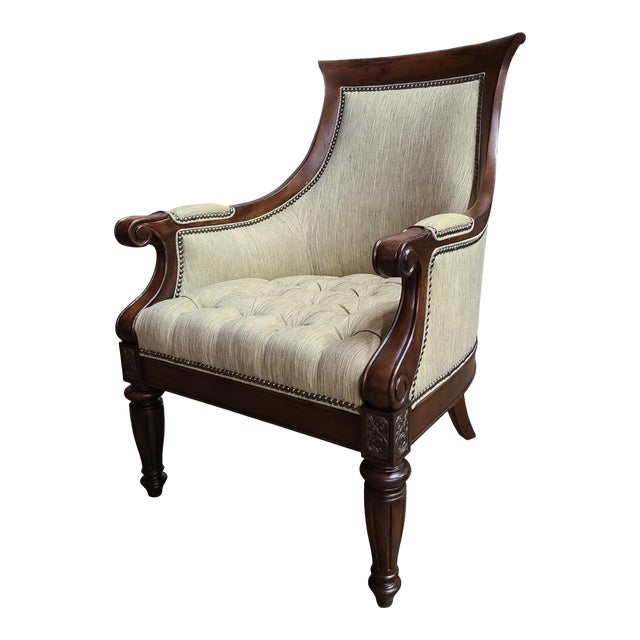 Thomasville Furniture Green Ernest Hemingway Anson Accent Chair Chairish