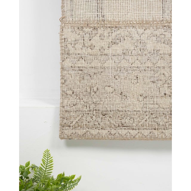 Vintage Beige Patchwork Turkish Rug - Handwoven Boho Carpet For Sale - Image 4 of 11