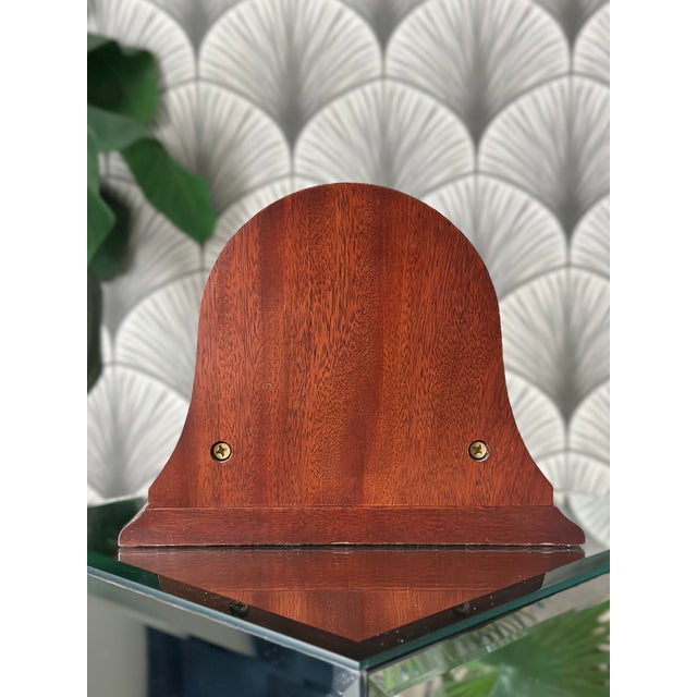 Early 21st Century 5.5" Brass Chelsea Shipstrike Quartz Mantel/Desk Clock and Traditional Wooden Base For Sale - Image 5 of 11