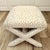 Cream Vintage X-Frame Stool in Cream & Tan Animal Print Upholstery For Sale - Image 8 of 10