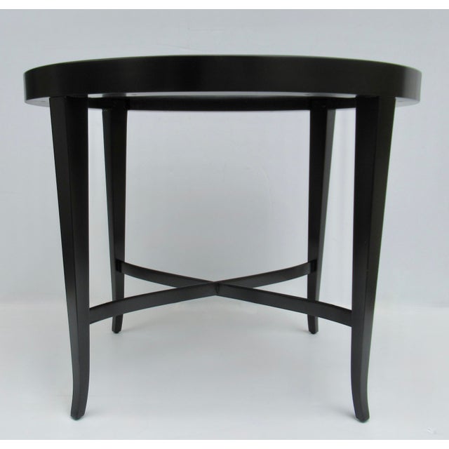 Black Barbara Barry Collection for Baker Furniture Black Satin Lacquer Oval Shaped Side/End Table For Sale - Image 8 of 18