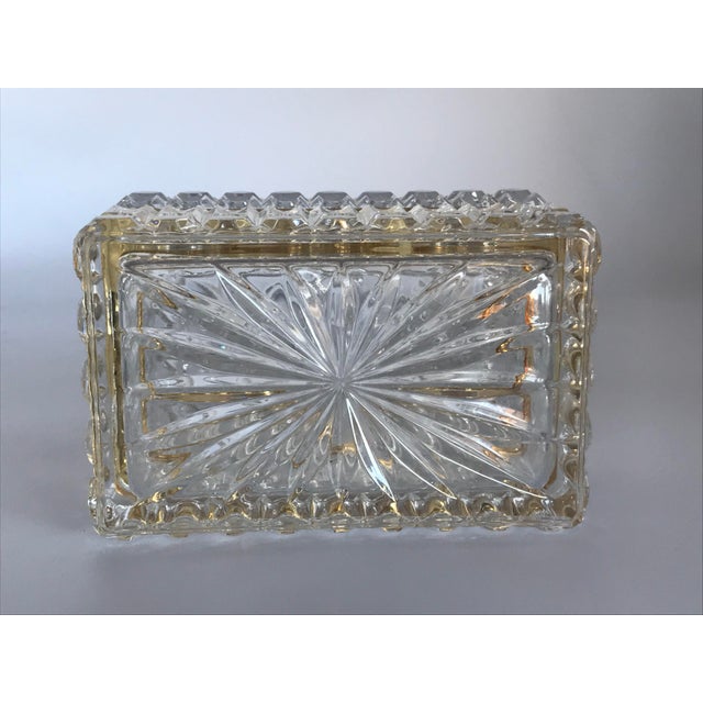 Vintage Crystal Glass Hinged Trinket Box Chairish