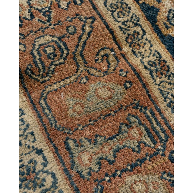 Doris Leslie Blau Vintage Striped White And Navy Blue Hand-Knotted Wool Rug For Sale - Image 11 of 14