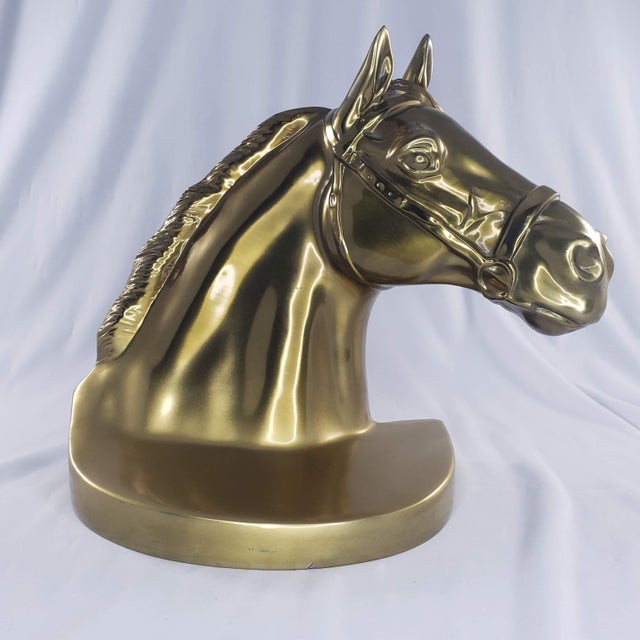 Vintage Pmc 89b Horse Head Brass Gold Tone Bookends a Pair Chairish