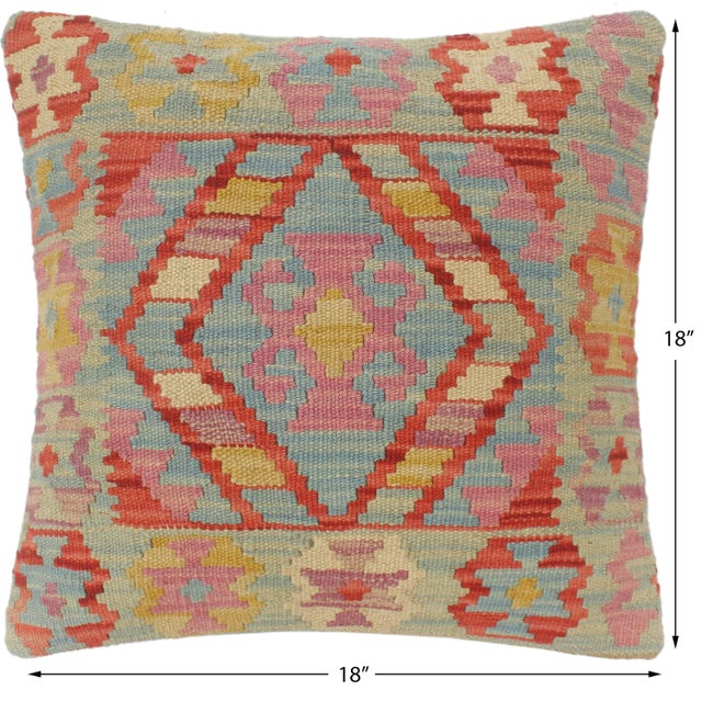 Textile Bohemian Turkish Tucker Hand Woven Kilim Pillow For Sale - Image 7 of 8