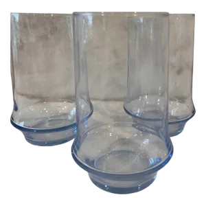Vintage Libbey Azure Blue Impromptu Tumbler Glasses - Set of 4
