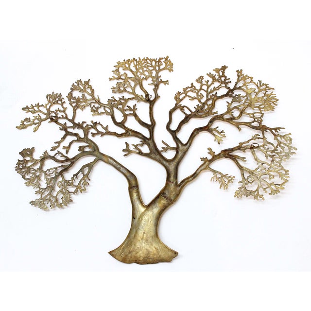 Mid Century Brass Tree Wall Art Chairish