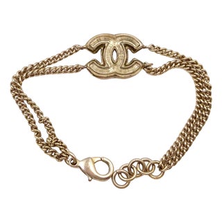 Chanel Gold CC Ice Glace Pop Up Double Chain Bracelet For Sale
