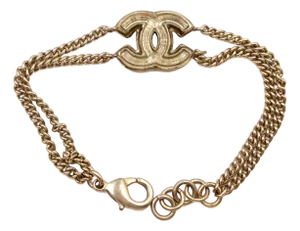 Chanel Gold CC Ice Glace Pop Up Double Chain Bracelet