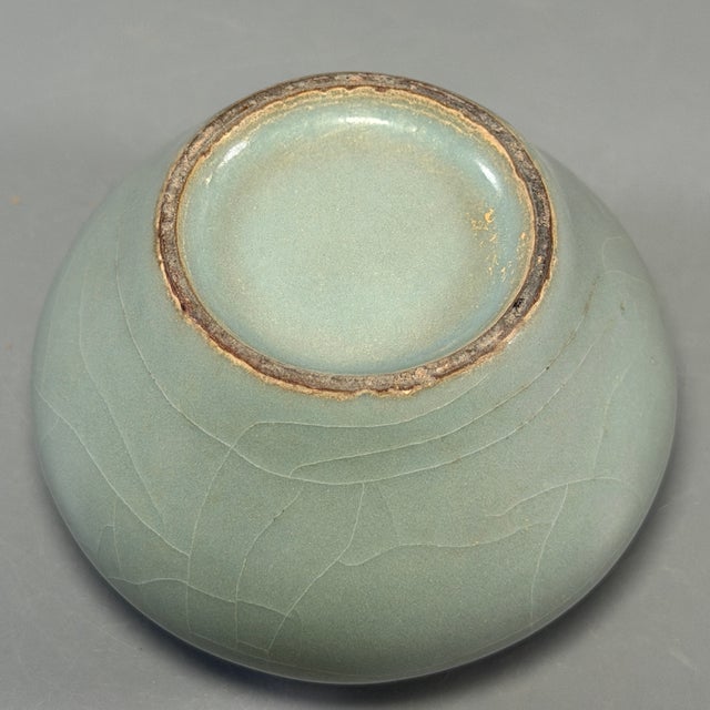 Antique Chinese Celadon Covered Jar With Animal‑Form Finial, Collectible Antique For Sale - Image 6 of 6
