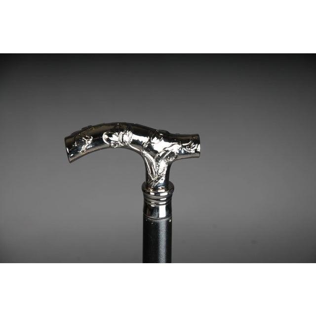 Silver Vintage Art Nouveau Walking Stick in Bronze For Sale - Image 8 of 11