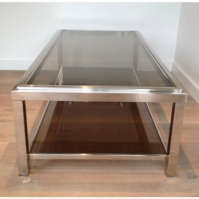 Bronze 1970s Rectangular Chromed Coffee Table For Sale - Image 8 of 9