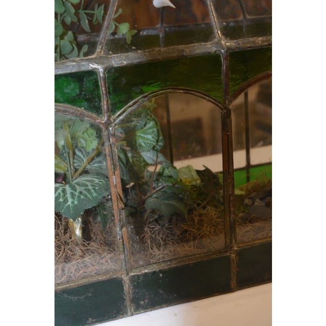 1970s Handcrafted Dome Top Stained Glass Terrarium Green & Copper W/ Single Door - Fairy Garden For Sale - Image 14 of 14