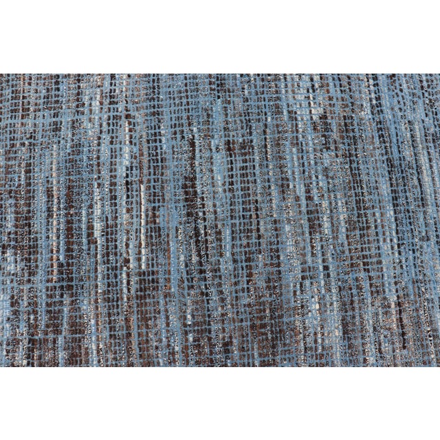Hi-Low Textured Rug by Keivan Woven Arts, Blue & Charcoal 10'3 X 13'8 For Sale - Image 4 of 16