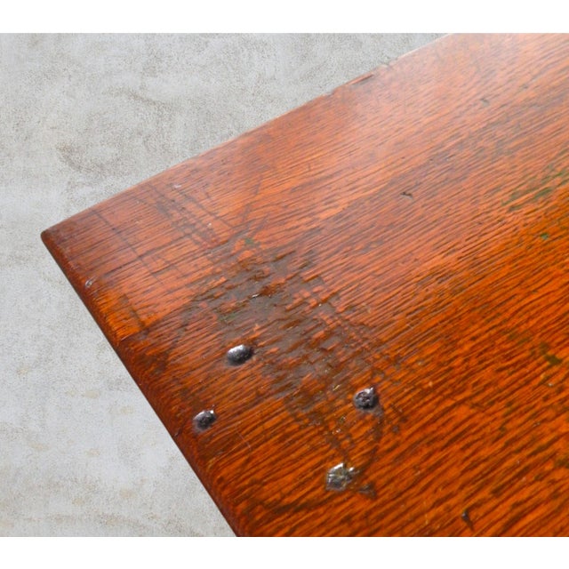 Wood Mid 19th Century English Oak Arts & Crafts Table For Sale - Image 7 of 12