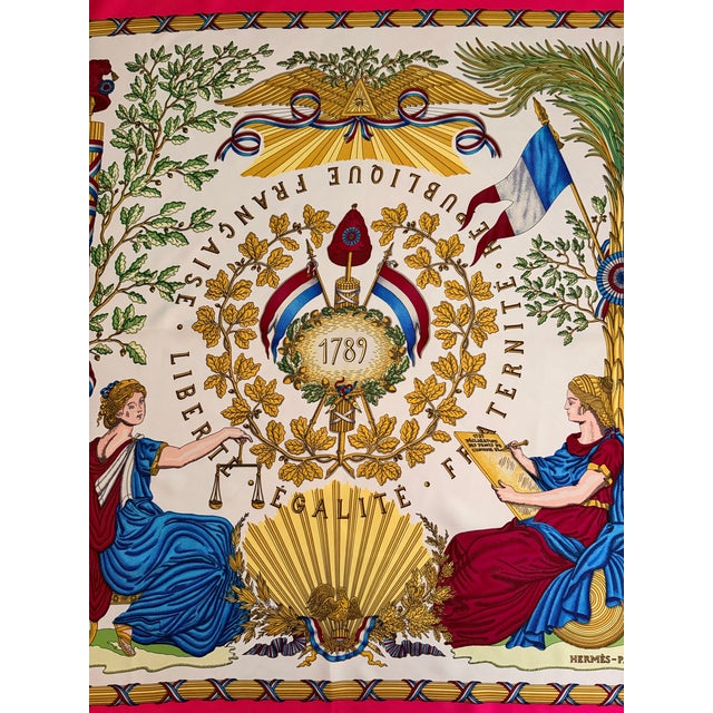 Hermès République Française 1989 Silk Scarf Designed by Joachim Metz For Sale - Image 10 of 12