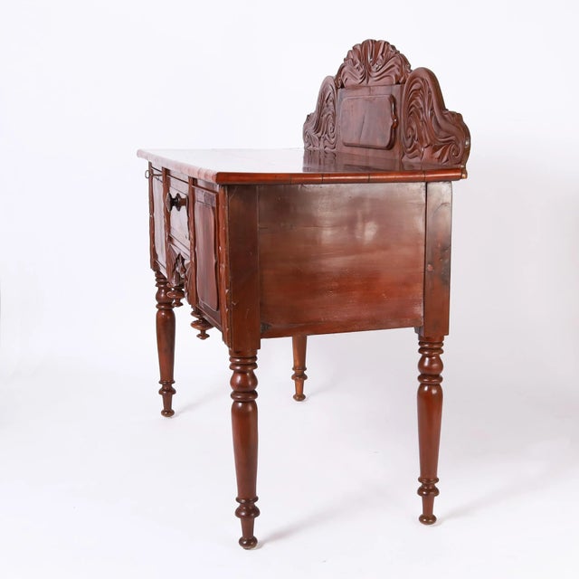 English Antique British Colonial West Indies Mahogany Sideboard or Server For Sale - Image 3 of 11
