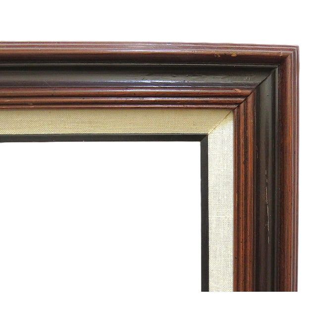 Mid-Century Modern Pair of Dark Wood Picture Frames Fits 12" X 16" Rabbet Opening For Sale - Image 3 of 4
