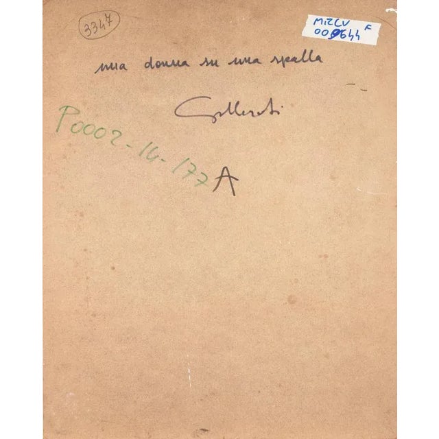 Modern Alberto Gallerati, A Woman on a Shoulder, Oil Painting, 1970s For Sale - Image 3 of 6