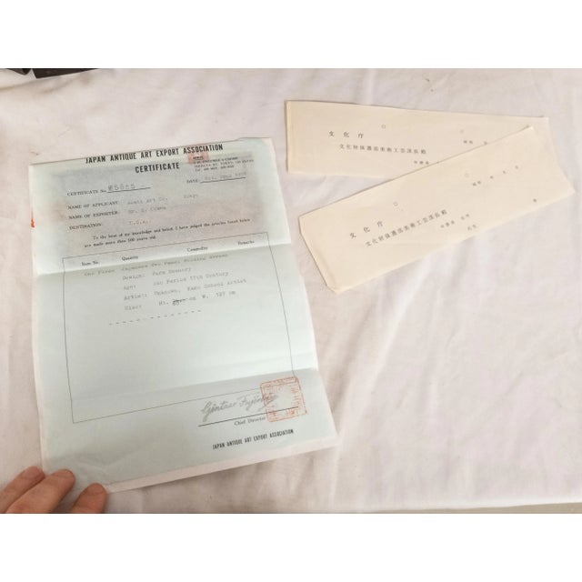 Japanese Kano School Miniature Folding Table Screen Painting For Sale - Image 12 of 13