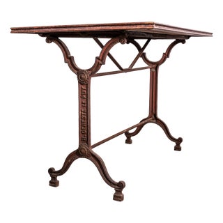 French Intricate Relief Cast Base Table, 1920s For Sale