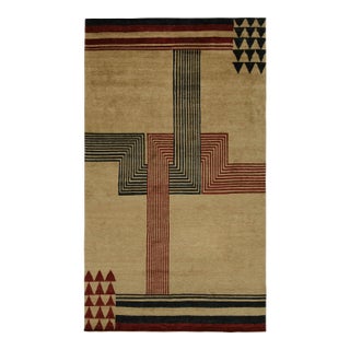 Rug & Kilim’s Modern French Art Deco Style Rug With Rectilinear Geometric Pattern For Sale