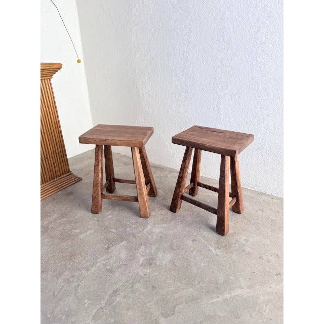 Vintage Oak Stools, 1960s, Set of 2 For Sale - Image 17 of 18