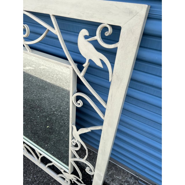 2010s Contemporary Large Ballard Designs White Metal Mirror For Sale - Image 5 of 9