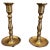Vintage Polished Brass Candlesticks - A Pair For Sale