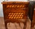 Late 19th Century 1880s Antique French Louis XV Walnut & Satinwood Marquetry Inlay Pair Nightstands / Bedside Tables For Sale - Image 5 of 18