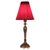 Table Lamp in Gilded Wood with Carvings and Red Lampshade, 1940 For Sale - Image 10 of 10