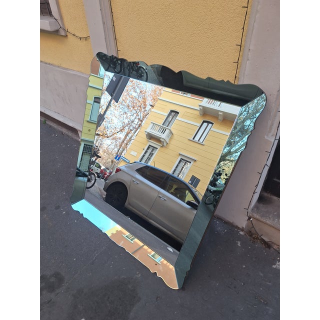 1940s Wall Mirror in Sage Green Glass by Pietro Chiesa for Fontana Arte, 1940s For Sale - Image 5 of 12