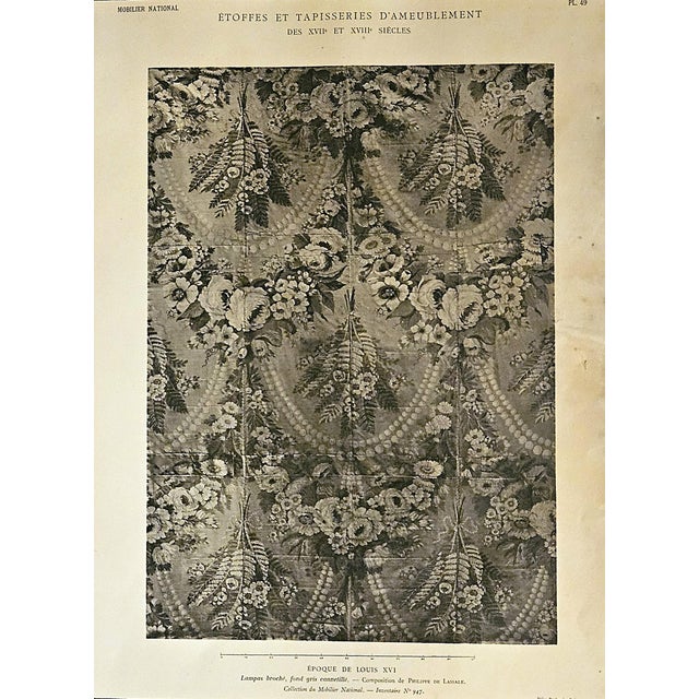 Set of 3 Rare Antique French Textile Design Lithographs- Louis Xiv, XVI Styles by Philippe De Lassal, P Migrard For Sale - Image 4 of 7