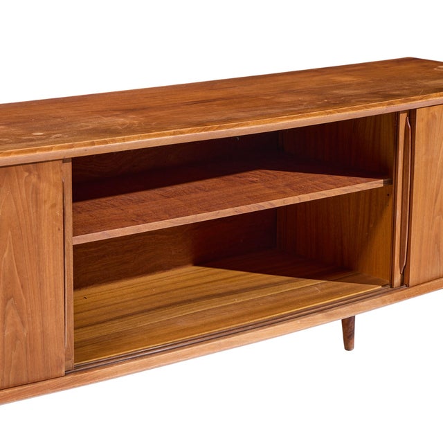 Svend Madsen Mid 20th Century Danish Teak Curved Front Credenza For Sale - Image 10 of 11