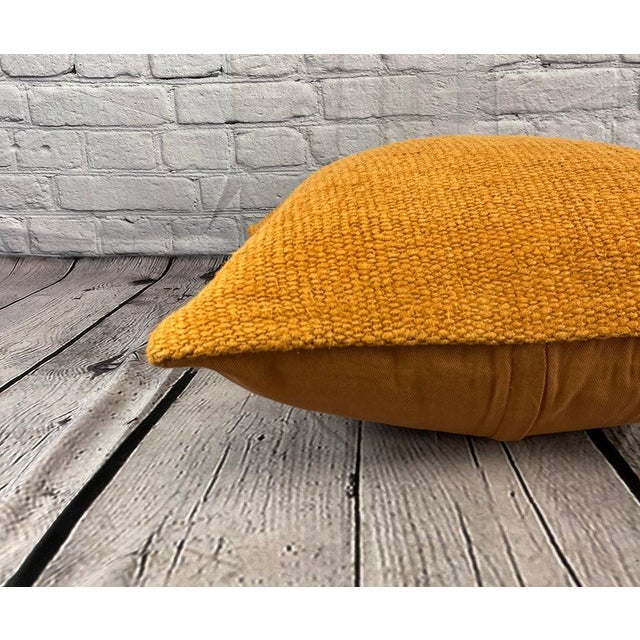 20 x 20 Hemp Pillow Turkish Cushion Natural Orange Pillow Cushion Cover For Sale - Image 4 of 4