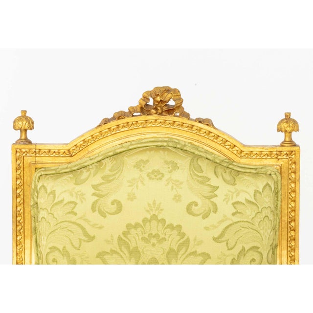Wood Pair of Louis XVI Style Giltwood Fauteuils For Sale - Image 7 of 9