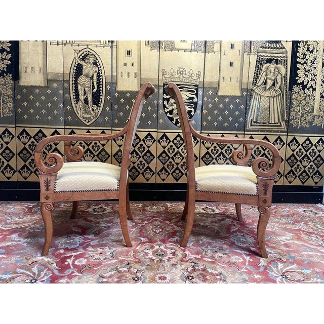 Set of Restoration Style Armchairs For Sale - Image 3 of 6