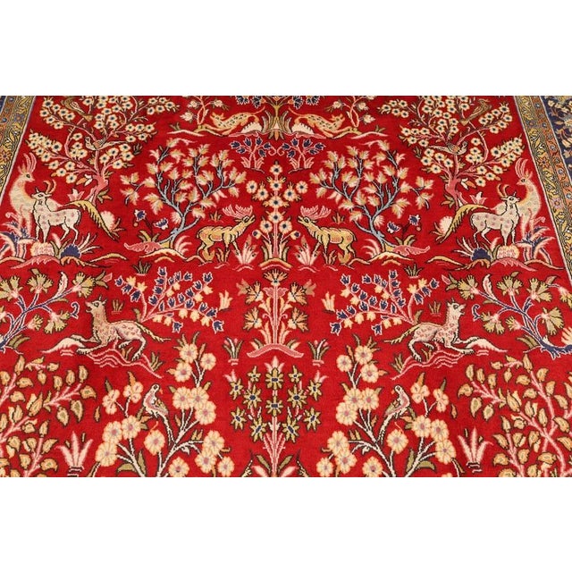 Middle Eastern Rug in Wool and Silk For Sale - Image 4 of 6