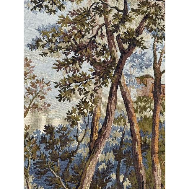 Vintage French By The Lake Jacquard Tapestry in the style of Aubusson, 1970s For Sale - Image 14 of 18