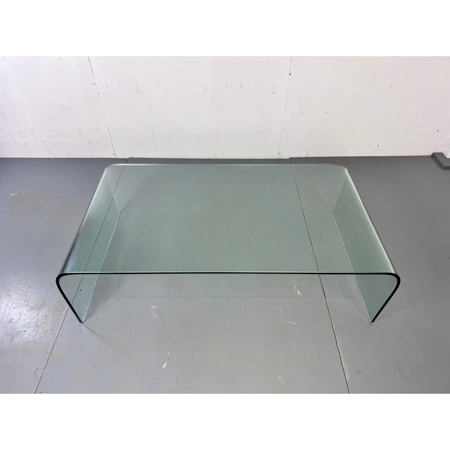 Modern Italian Glass Waterfall Side Table from Fiam, 1980s For Sale - Image 6 of 10