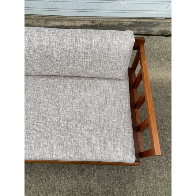 Wood 1970s Reupholstered Yugoslavian Mid-Century Modern Teak Daybed For Sale - Image 7 of 12