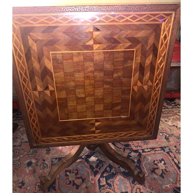 American 1910s American Classical Inlaid Made Flip Top Game Table For Sale - Image 3 of 11
