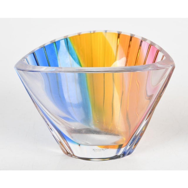 Mid-Century Modern Late 20th Century Rainbow-Colored Kosta Boda Art Glass Bowl For Sale - Image 3 of 4